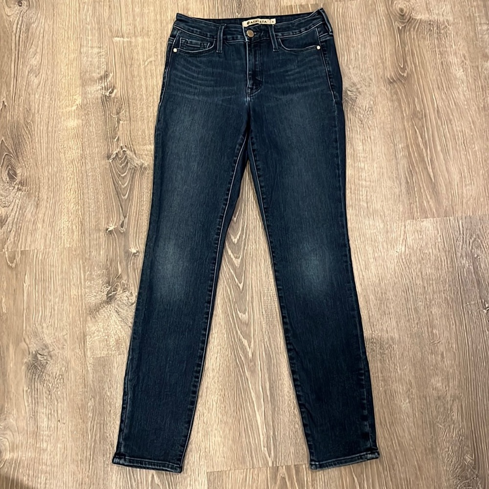 Athleta Sculptek Performance Skinny Dark Wash Jeans Sz 2 - Picture 2 of 11
